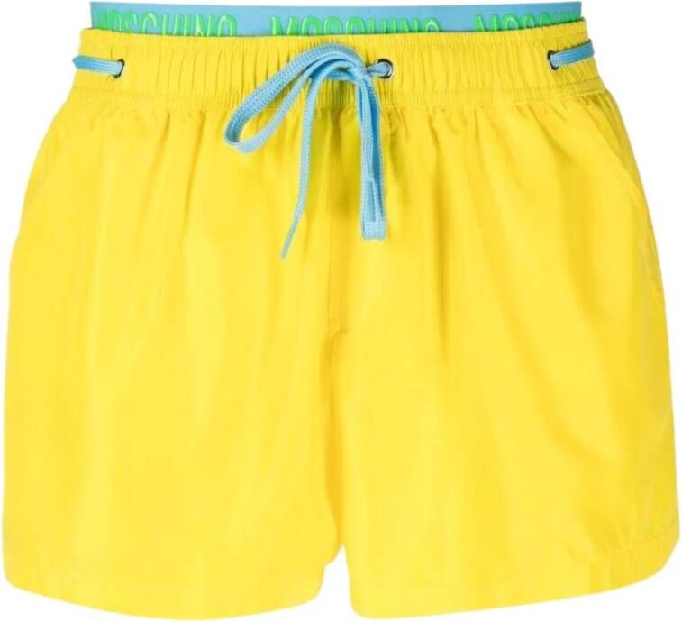 Moschino Heren Zwemkleding Logato Groffato Yellow Heren