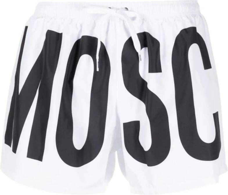 Moschino Wit Groot Logo Badpak White Heren