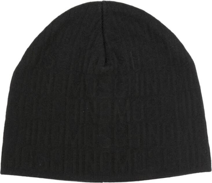 Moschino Logo-jacquard wollen muts Black Heren