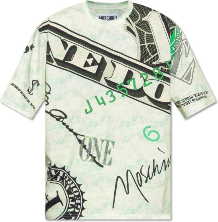Moschino Bedrukt T-shirt Groen Heren