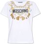 Moschino Wit Logo Print T-Shirt en Polo voor Vrouwen White Dames - Thumbnail 1