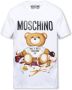 Moschino Teddy Bear Print Biologisch Katoenen T-Shirt White Heren - Thumbnail 1