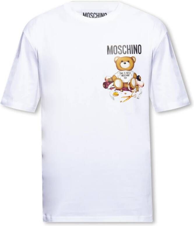 Moschino Bedrukt T-shirt White Heren