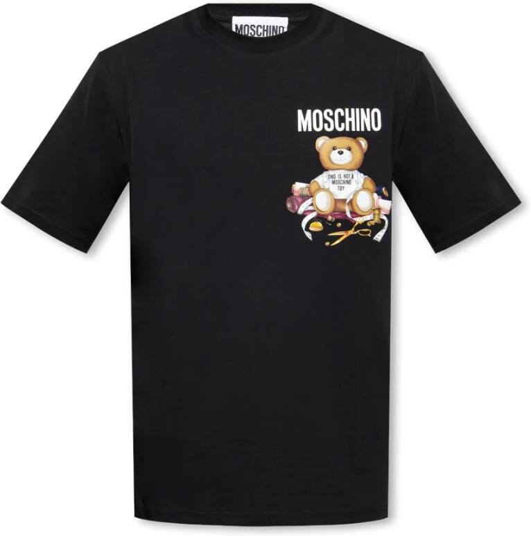 Moschino Zwart T-shirt met Teddy Bear Print Black Heren