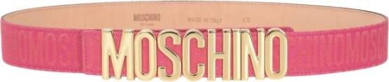 Moschino Luxe Logo Riem Pink Dames