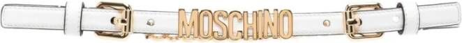Moschino Luxe Logo Plaque Ketting Riem White Dames