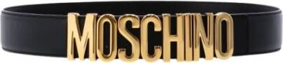 Moschino Verstelbare gesp riem met logo detail Black Dames