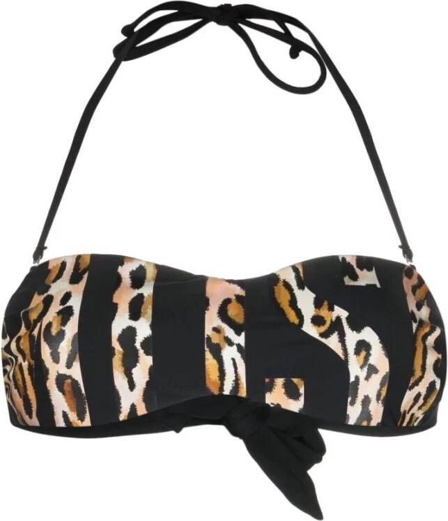 Moschino Zwart Cheetah Print Bikini Top Black Dames
