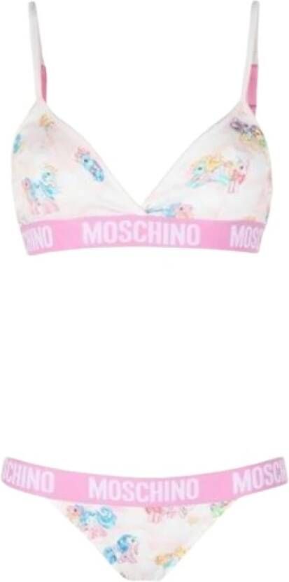 Moschino White My Little Pony Bra Briefs Set Two Piece Bikini Wit Dames