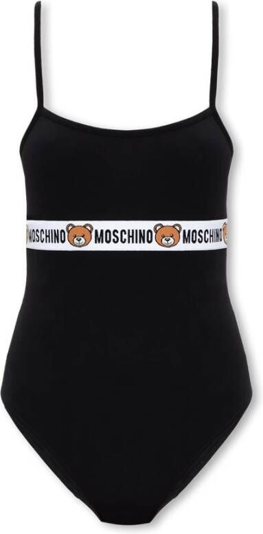 Moschino Bodysuit met logo Zwart Dames