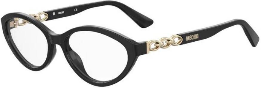 Moschino Elegante Zwarte Acetaatmontuur Bril Black Dames