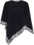 Moschino Zwarte Poncho met Logo Patroon van Wol-Kasjmier Zwart Dames - Thumbnail 1