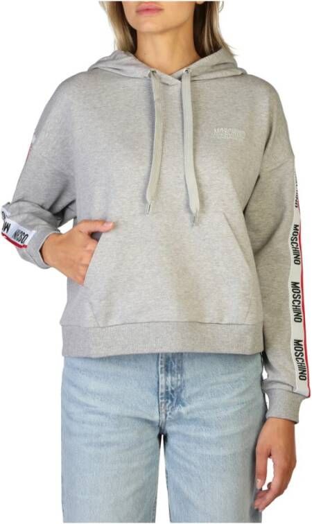 Moschino Stevige katoenen sweatshirt met vaste capuchon Gray Dames