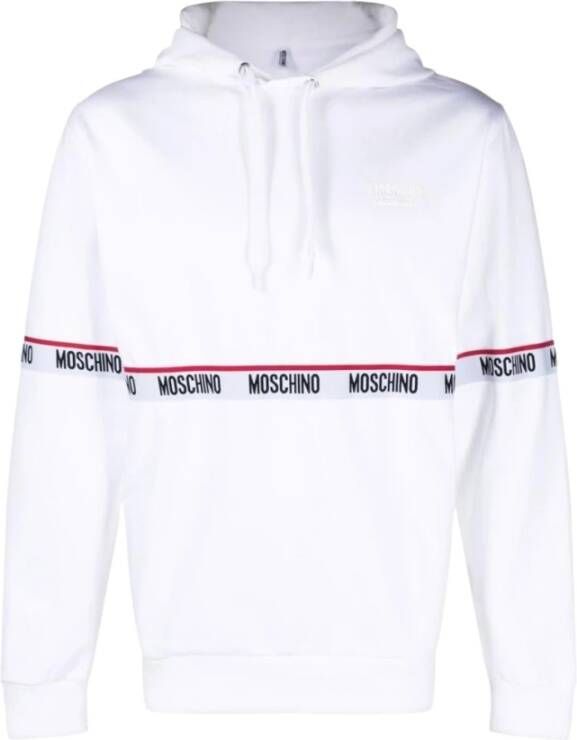 Moschino Logo-trykk hettegenser Wit Heren