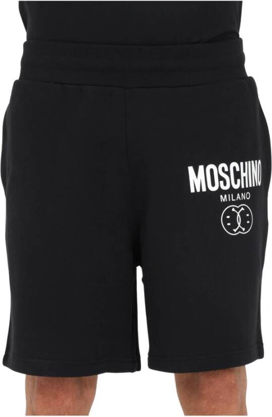 Moschino Zwarte shorts met logo voor heren Zwart Heren