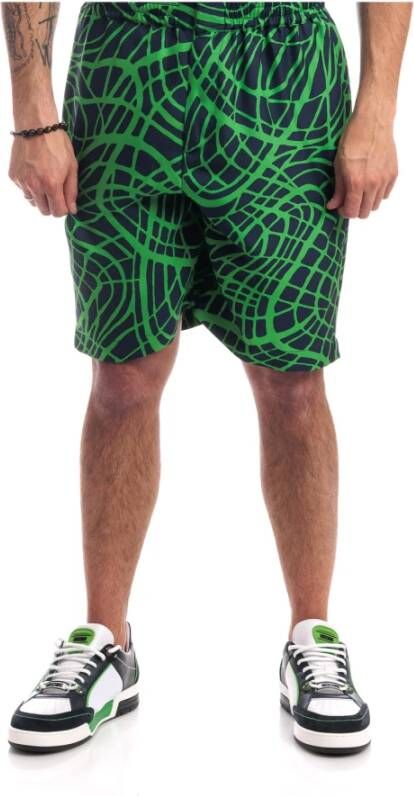 Moschino Golf Lijn Print Twill Bermuda Shorts Multicolor Heren