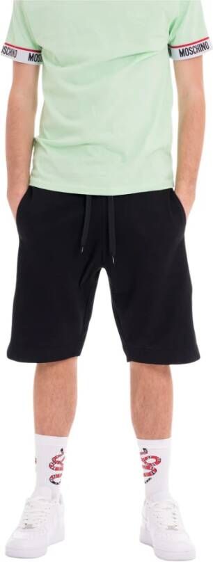 Moschino Shorts met effen zijstreep V1A6885 4409 Black Heren