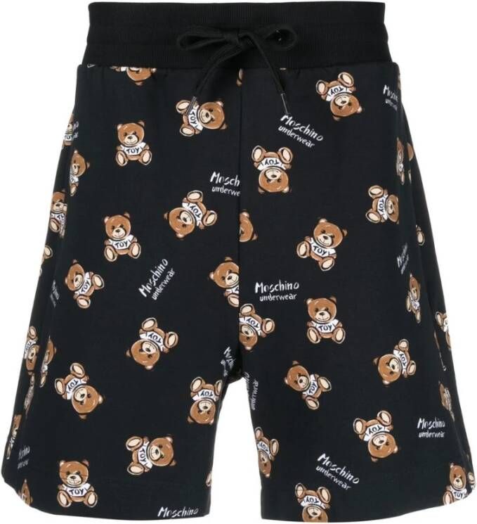 Moschino Zwarte Teddy Bear Logo Shorts Black Heren