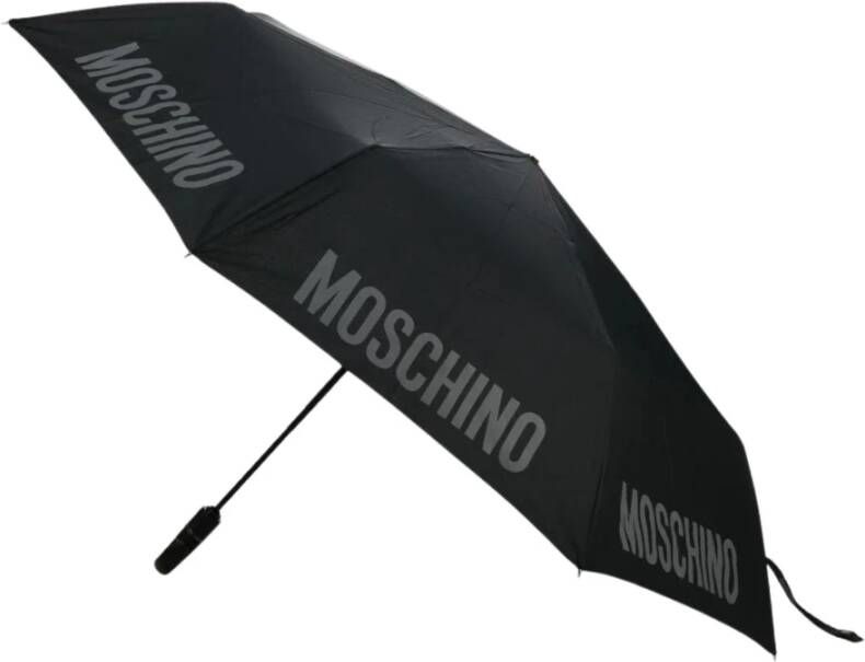 Moschino Compacte paraplu met zwart grijs print Black Heren