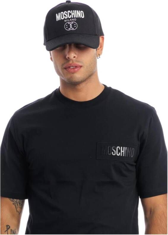 Moschino Zwarte Petten voor Verhoogde Stijl Black Unisex