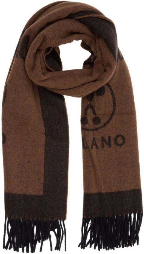 Moschino Double Question Mark Wool scarf Bruin Dames