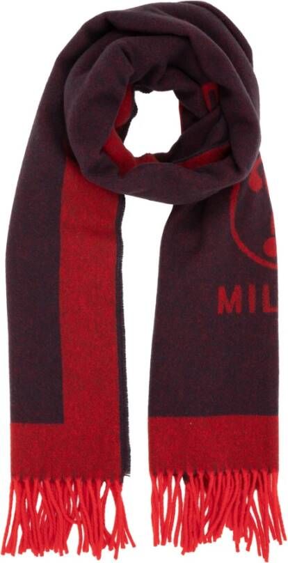 Moschino Double Question Mark Wool scarf Rood Dames