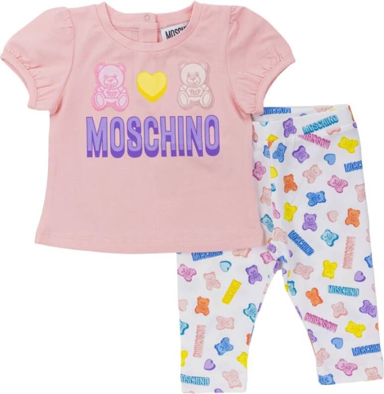 Moschino Kids Trainingspak met logoprint Roze