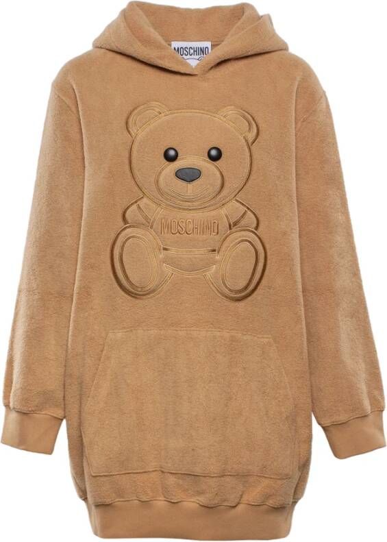 Moschino Teddy Bear Hoodie Jurk Brown Dames