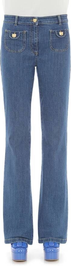 Moschino Retro Flared Jeans voor Vrouwen Blue Dames
