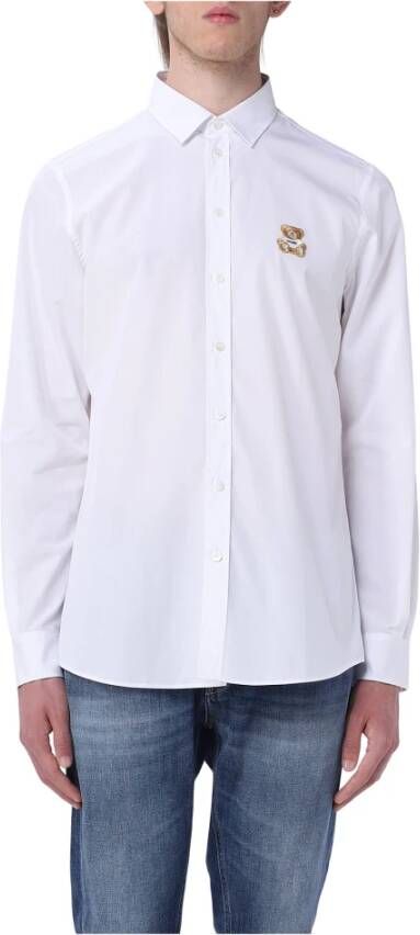 Moschino Teddybeer Katoenen Overhemd White Heren
