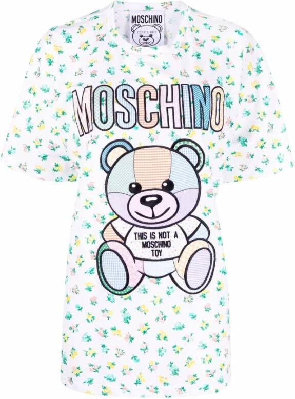 Moschino Gedrukt katoenen oversized T-shirt Wit Dames
