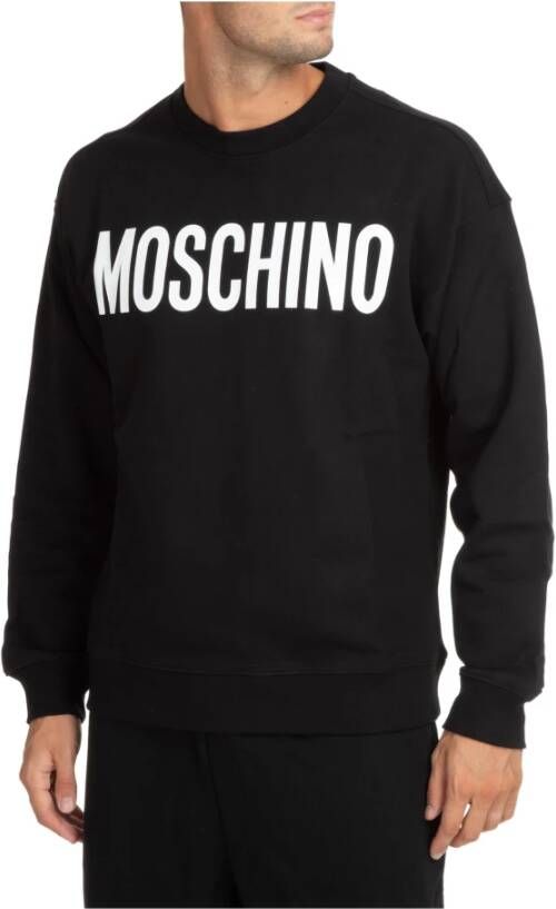 Moschino Gestreepte Logo Sweatshirt Geen Sluiting Zwart Heren
