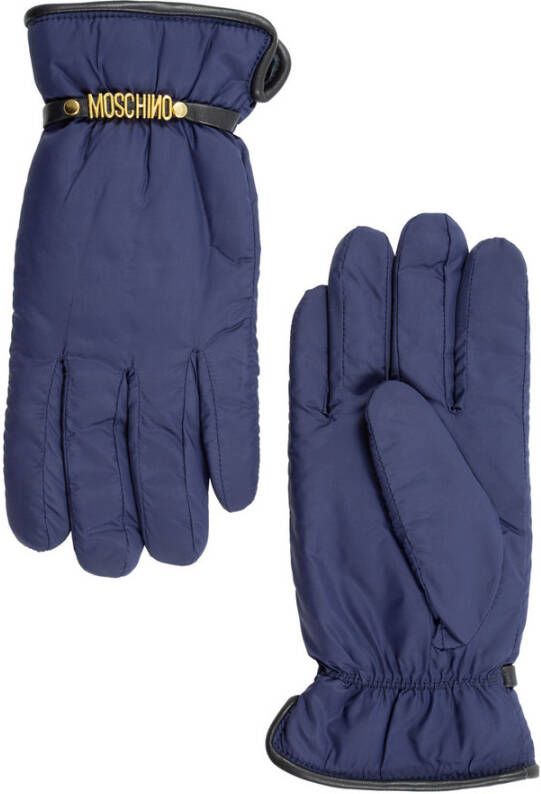 Moschino Stijlvolle warme handschoenen voor vrouwen Blue Dames