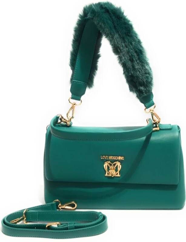Moschino Groene Love Dameshandtas met Schouderband Groen Dames