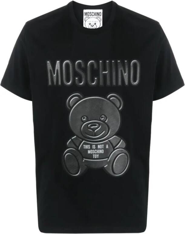 Moschino Grote Teddy Zwarte Patch Mode Zwart Heren