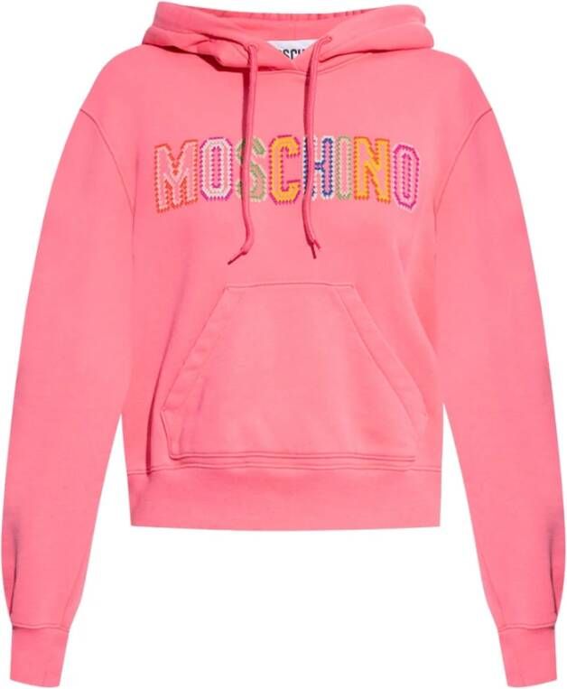 Moschino Hoodie met logo Roze Dames