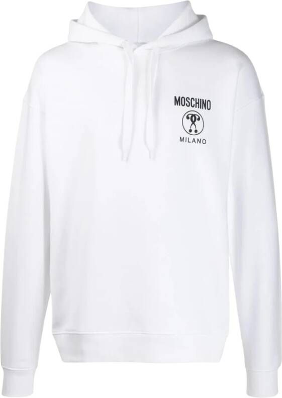 Moschino Witte Sweatshirt met Dubbel Vraagteken White Heren