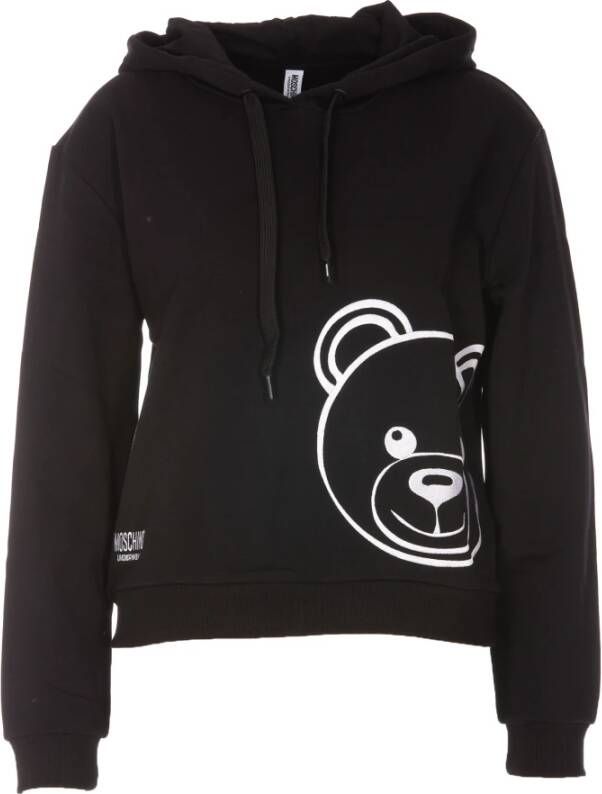 Moschino Zwarte Sweaters met Teddy Logo Black Dames