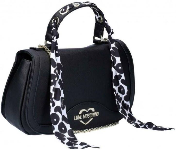 Moschino Totes & shoppers Heart Logo Shoulder Bag in zwart