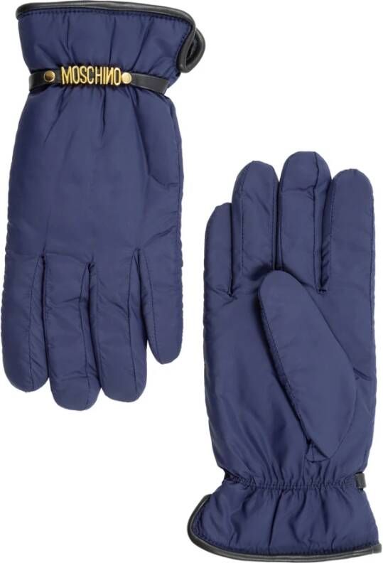 Moschino Stijlvolle warme handschoenen voor vrouwen Blue Dames