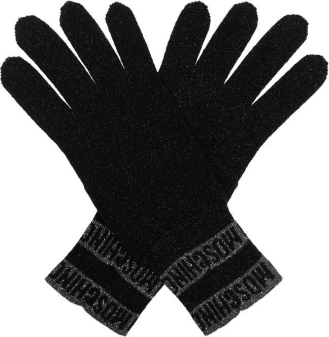 Moschino Handschoenen met logo Zwart Heren