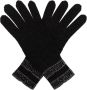 Moschino Handschoenen met lurex afwerking en contrastlogo Black Dames - Thumbnail 1