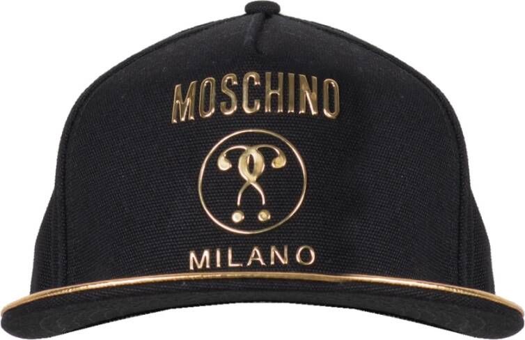 Moschino Gouden DQM Cap Upgrade Klassieke Stijl Black Heren