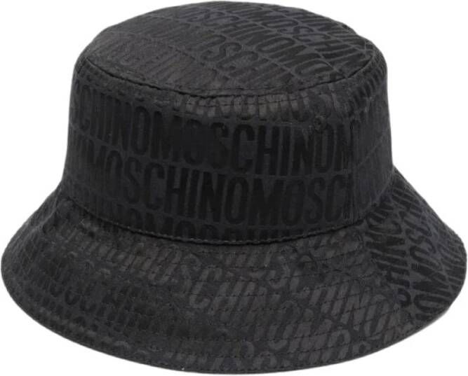 Moschino Logo-Print Emmerhoed voor Heren Black Heren
