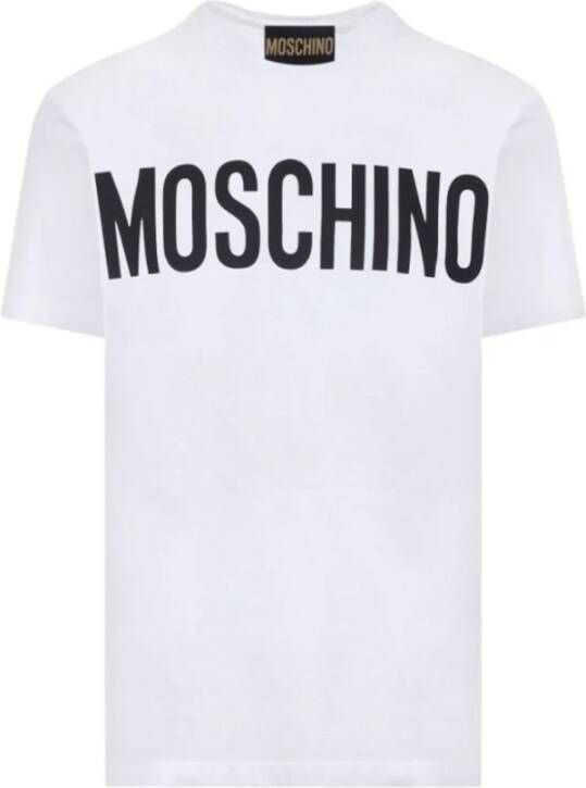 Moschino Heren Wit Logo Print T-shirt Wit Heren