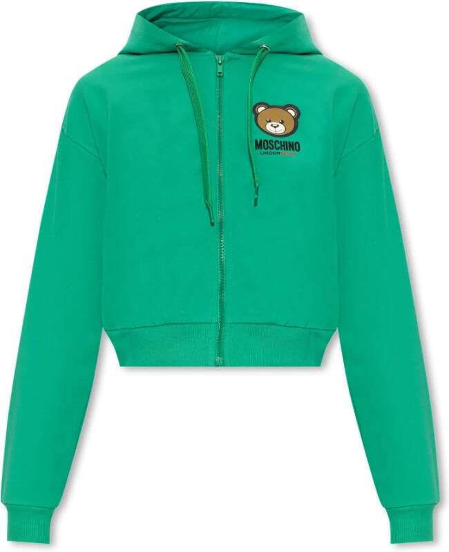 Moschino Hoodie met patch Groen Dames