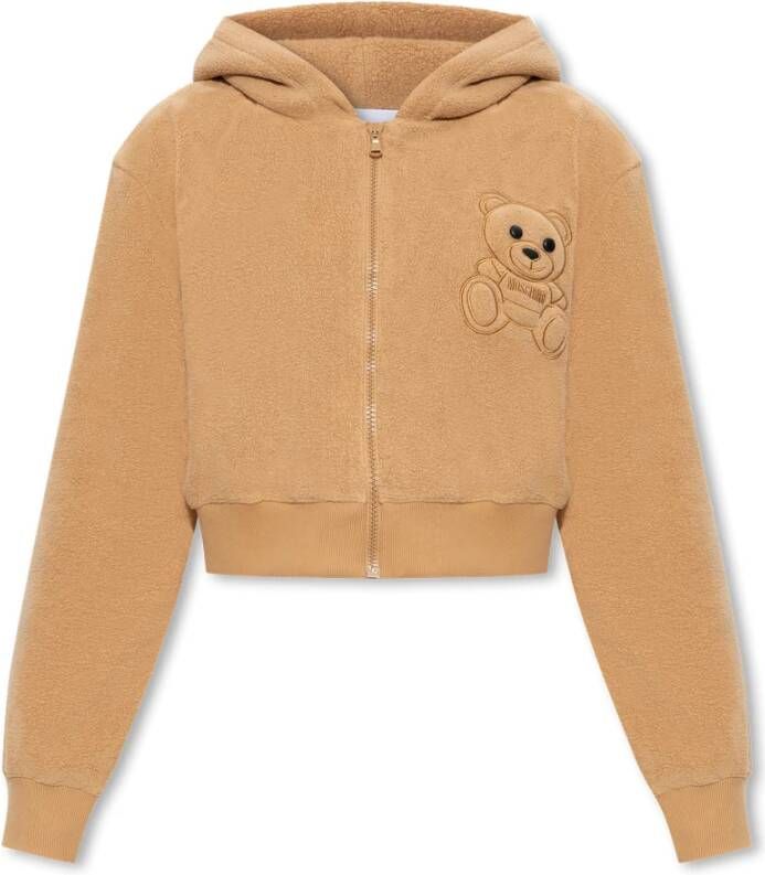 Moschino Teddy Bear-geborduurde hoodie Brown Dames