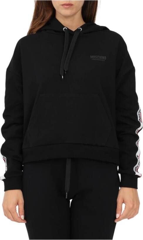 Moschino Dames sweatshirt met lange mouwen van katoenmix Black Dames