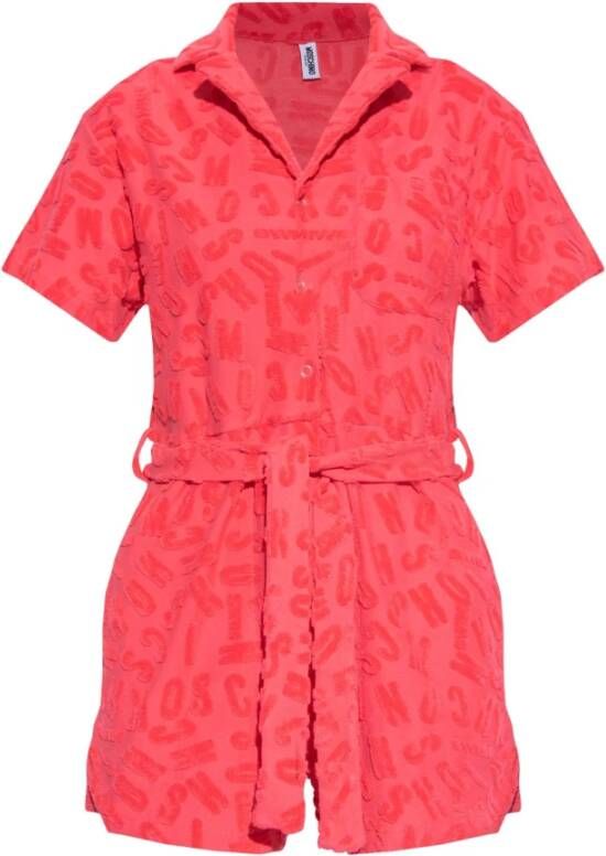 Moschino Jumpsuit with logo Roze Dames
