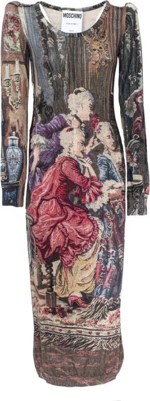 Moschino Barok Meubelstof Tapestry Jurk Multicolor Dames